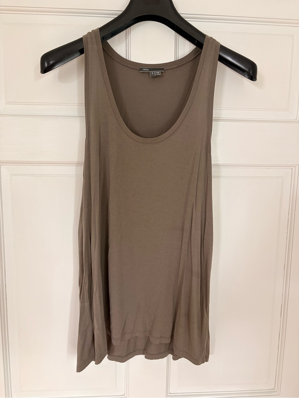 Vince Taupe Olive Scoop Neck Dress